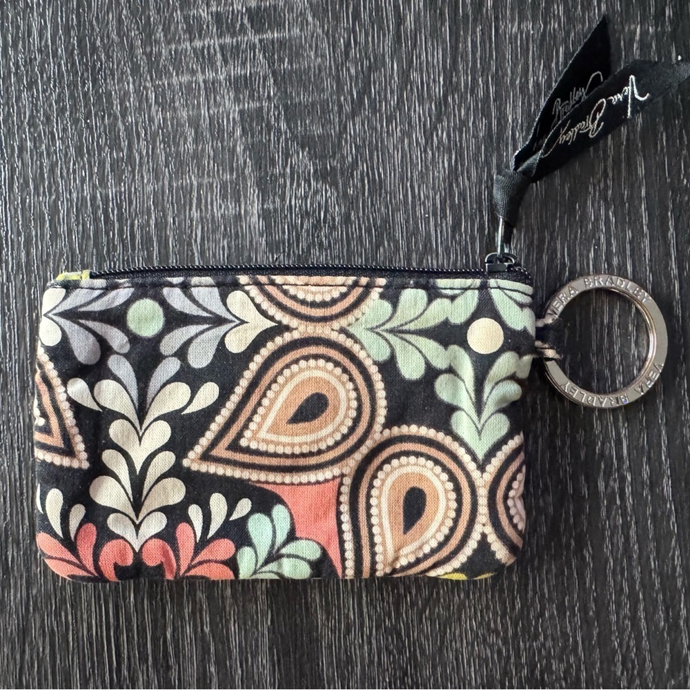 Vera Bradley Sierra Pattern Key Ring ID Wallet Coin Purse - Picture 2 of 6